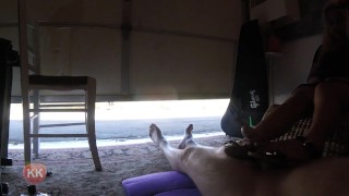 Ignoring my Footjob In Garage While on Phone