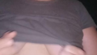 Bbw plays with her small tits 