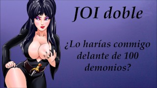 JOI doble. Sexo con mujer demonio. Sonidos orgasmo y garganta.