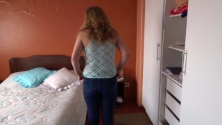 58 Year Old Latina Mom Undresses To Fuck Stepson