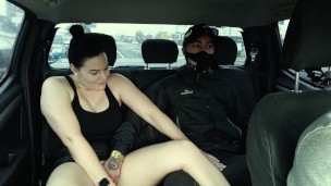 Fucking the husband's friend in the back seat of his car while his driving xxx