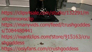 stomping laptop in sexy boots