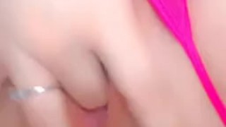 Little miss scarlet rubs her prefect pussy