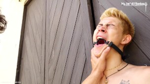 Blond Twink gets dominated, used and fucked outdoors!