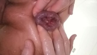Fisting and Gaping in a shower