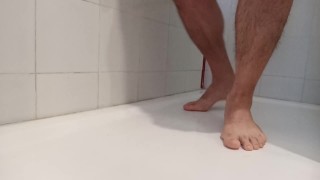 pissing on my feet!