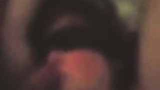 Hands tied down. I shove my cock down her throat 