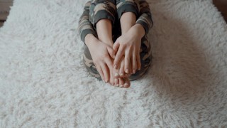 Just get your cock out and cum on my feet...FAST!