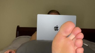 hot guy relaxes his soles