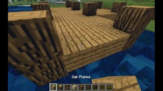 How to build a small (fishermans) house on water in Minecraft