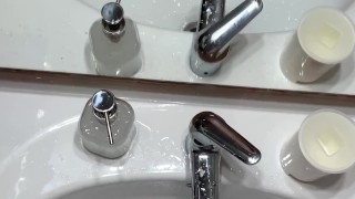 Masturbation in the hotel bathroom