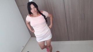 Changing clothes at my horny neighbor's house