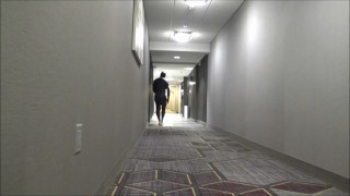 hotel movie part 6 - changed into new wetsuit & gasmask frogman cums at elevator windows