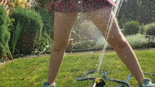 Nerdy Faery Shoe Piss and Soaked Sprinkler Fun