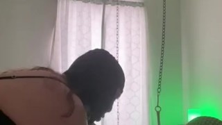 Mistress jacking sub off in straight jacket till he cums 