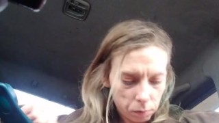 Step mom rolls up in truck