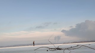 End of the day. Winter walk