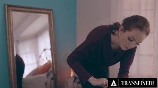 TRANSFIXED - Trans Goddess Aspen Brooks Busted All Over Maya Kendrick's Hot Redhead Ass!