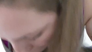 Slutty step sister sucks big black cock