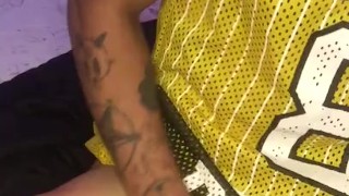 OIL ON COCK WANKING TILL CUM