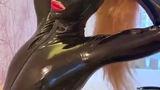 Latex Hood - putting on my head 😎