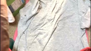 Huge cum shot I blasted into the air and some landed on the curtain behind part 2