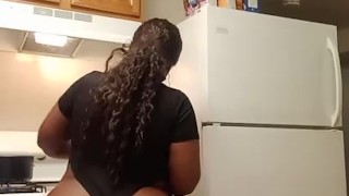 Ebony Bbw Cooking For You in One Peice