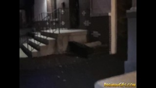Party Blonde Girl Blowjob and Fucking Backyard