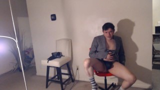 Sexy Man in A Suit Jerks & Cums! Wow!