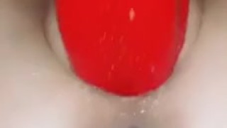 Hot milf taking Mr Hankeys Huge Kinky Cobra in her amazing fuck hole as she stretches her pussy out