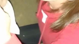 Public blowjob in park at night