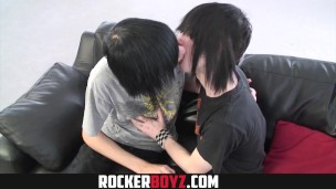 Rocker Boyz - Horny Emo Twinks Strip Down And Fuck On Sofa