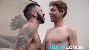 TwinkLoad - cute ginger twink discovers dominant side & raw fucks DILF