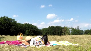 NO PANTIES ALERT: Big Tits Big Ass College Girls play Twister and Sunbathing in Panties and T-shirt