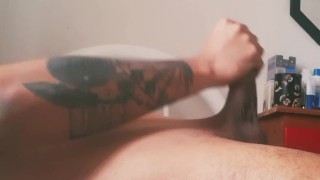 Teen boy masturbation with cum (male moan)