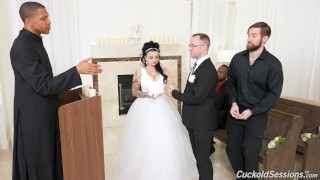 Payton Preslee's Wedding Turns Rough Interracial Threesome - Cuckold Sessions