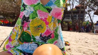 Public NO PANTIES is a REAL FUN # Butt Plug flashing in Public