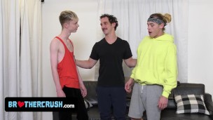Brother Crush - Naughty Twink Tricks His Older Step Brothers To Make Out And Take Their Big Dicks