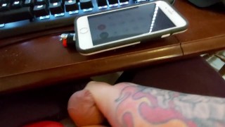 💺 Desk Wanking to Asian Chinese Support Woman Voice Call on Phone 📱 Chat Lady even Happy Ending 😊