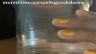 spitting in cup