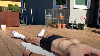 boy surprises daddy strips and sucks him outdoors