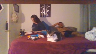 Couple smoking and cuddling