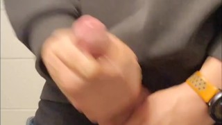 Johnholmesjunior in after work solo jerk off show with huge cum load