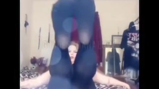 Reupload - Stockings and leg fetish. Big booty white girl