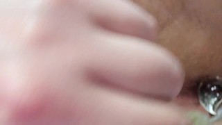 Chastity Glass Dildo Anal In Bed #2