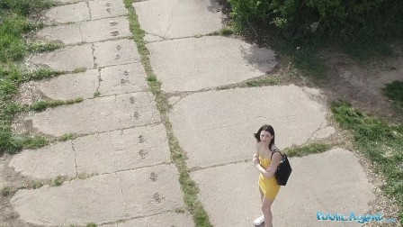 Public Agent A Pervert spies of a babe taking a piss with his drone and fucks her pussy