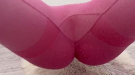 Sportswoman Masturbates Ass with Dildo in Torn Leggings and Gets Orgasm after Workout