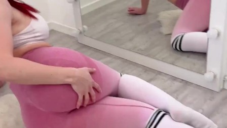 Sportswoman Masturbates Ass with Dildo in Torn Leggings and Gets Orgasm after Workout