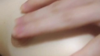 Sucking my fingers with a wet tongue and drool on the nipple / fingers licking / puffy nipples