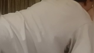 Upstairs neighbor while husband's gone